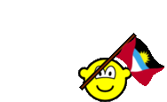 Antigua and Barbuda flag waving buddy icon animated