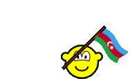 Azerbaijan flag waving buddy icon animated