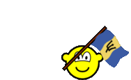 Barbados flag waving buddy icon animated