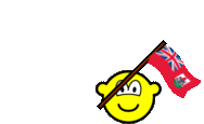 Bermuda flag waving buddy icon animated
