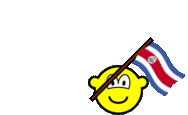 Costa Rica flag waving buddy icon animated