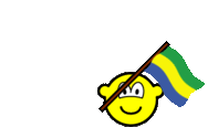 Gabon flag waving buddy icon animated