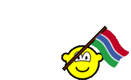 Gambia, The flag waving buddy icon animated