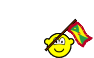 Grenada flag waving buddy icon animated