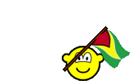 Guyana flag waving buddy icon animated