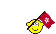Hong Kong flag waving buddy icon animated