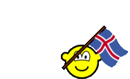 Iceland flag waving buddy icon animated