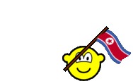 Korea, North flag waving buddy icon animated