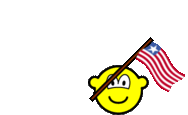 Liberia flag waving buddy icon animated