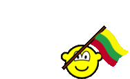 Lithuania flag waving buddy icon animated