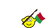Madagascar flag waving buddy icon animated