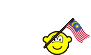 Malaysia flag waving buddy icon animated