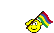 Mauritius flag waving buddy icon animated
