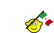 Mexico flag waving buddy icon animated