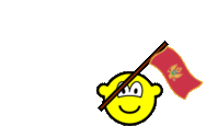 Montenegro flag waving buddy icon animated