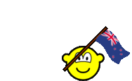 New Zealand flag waving buddy icon animated