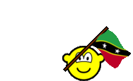 Saint Kitts and Nevis flag waving buddy icon animated