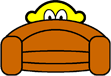 Scared buddy icon Hiding behind couch 
