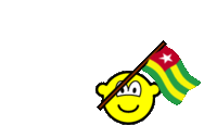 Togo flag waving buddy icon animated