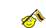 Zimbabwe flag waving buddy icon animated