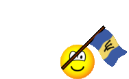Barbados flag waving emoticon animated