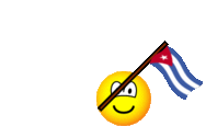Cuba flag waving emoticon animated