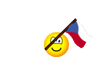 Czech Republic flag waving emoticon animated