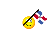 Dominican Republic flag waving emoticon animated