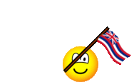 Hawaii flag waving emoticon U.S. state animated