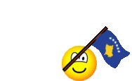 Kosovo flag waving emoticon animated
