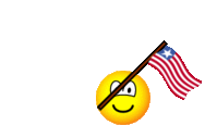 Liberia flag waving emoticon animated