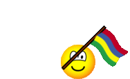 Mauritius flag waving emoticon animated