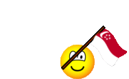 Singapore flag waving emoticon animated