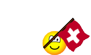 Switzerland flag waving emoticon animated