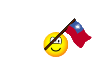 Taiwan flag waving emoticon animated