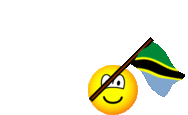 Tanzania flag waving emoticon animated