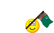 Turkmenistan flag waving emoticon animated