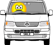 White van driving emoticon  