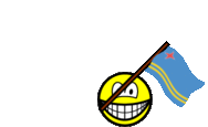 Aruba flag waving smile animated