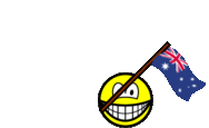 Australia flag waving smile animated