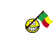 Benin flag waving smile animated