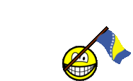 Bosnia and Herzegovina flag waving smile animated