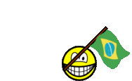 Brazil flag waving smile animated