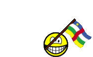 Central African Republic flag waving smile animated