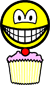 Cup cake smile eating  