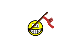 Gibraltar flag waving smile animated