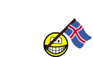 Iceland flag waving smile animated