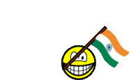 India flag waving smile animated