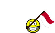Indonesia flag waving smile animated