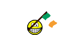 Ireland flag waving smile animated